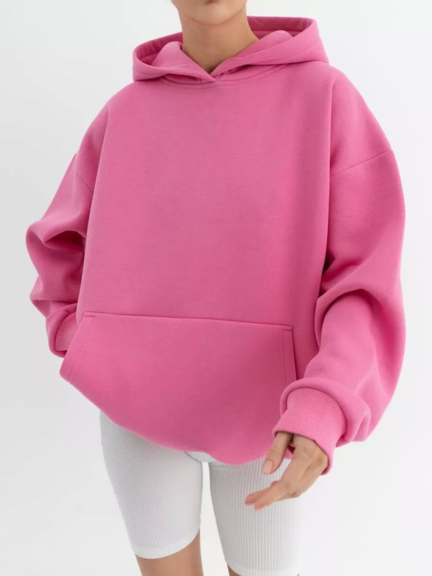 Trendy Oversized Hoodie – Women’s Long-Sleeve Pullover Sweatshirt | Streetwear Casual Top (15 Colors Available)_ecoleips.com
