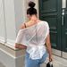 European And American Women's Summer Slim Fit Solid Color Off-Shoulder Top Sexy See through Lightweight Fashion Wholesale_ecoleips.com