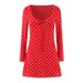 European And American Style Floral Long-sleeve Dress, New Autumn Model, Round Neck, Bow Tie, Waist-cinching, Slim-fit_ecoleips.com