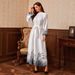 This Is A Popular Long Dress In Spring And Autumn With Printed Belts And Round Collars_ecoleips.com