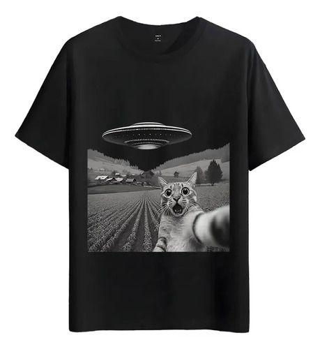 Women's T-Shirts Tshirt Muscle Freaks UFO Cat Loose And Comfortable Style_ecoleips.com