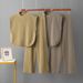 Women's Clothing Knitted Two Piece Set Sleeveless Vest Top & Wide Leg Pants Loose Fit Summer Fashion_ecoleips.com