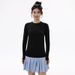 Women's Tencel Merino Wool Base Layer Long Sleeve Round Neck Warm Thumb Buckle Yoga Suit Inner Thin Top_ecoleips.com