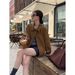 Vintage Suede For Women Spring And Autumn 2025 New High-end Small Size Turn-down Collar Loose Casual Jacket Top_ecoleips.com