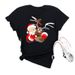 Wholesale Fashion Cross-Border Merry Christmas Tree Santa Claus Casual Simple Letter White Short-Sleeve Women's T-Shirt_ecoleips.com