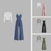 European And American Cross-Border Trade Spring Summer Lace Long Sleeve Camisole Slim Fit Jumpsuit V-Neck Wide-Leg Set_ecoleips.com