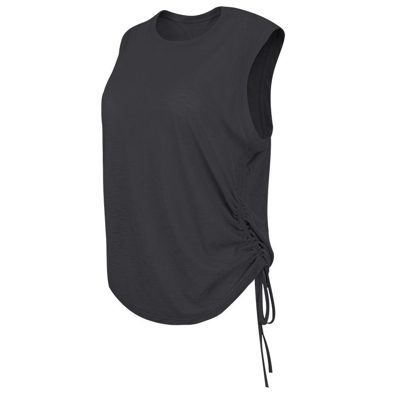 K Drawstring Sleeveless Sports Top With Loose And Thin Training Cover, Quick Drying Running Yoga Women's Top_ecoleips.com