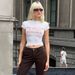 Summer Zipper Women's T-Shirt Color Block Letter Print Short Sleeve Crotch Exposing Top European American Style New 2025_ecoleips.com