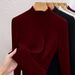 Women's Clothing Cashmere & Silk Thermal Base Layer Turtleneck Top - Soft Fleece-Lined Winter Warm Long Sleeve Shirt (High/Mid/Stand Collar Options)_ecoleips.com