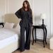 Women's Autumn Winter Fashion Shirt Temperament Button Tie Loose Coat Denim Suit European American Style Muslim Clothing_ecoleips.com