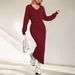 Voya Women's High-end Solid Color Temperament Commuting Light Mature Style Knitted Suspender Dress Two-piece Set_ecoleips.com