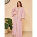 Women's Clothing Gold Stamped Dubai Long Robe Dress_ecoleips.com