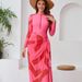 Women's Clothing Muslim Swimsuit Printed Long Sleeved Conservative Beach Swimsuit Chest Pad Swim Skirt Scarf_ecoleips.com