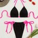 Women's Clothing Sexy Bikini Solid Color Women's Split Swimsuit Halter Neck Tie Bikini Swimsuit Spot_ecoleips.com