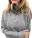 Women's Autumn Winter Stand Collar Knit Sweater Solid Color Casual Loose Fit Button Detail Comfortable Sweater_ecoleips.com