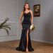 Spring And Summer New Women's Sleeveless Slit Slim Evening Dress Banquet Sexy Long Dress_ecoleips.com