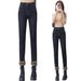 2026 Fall/Winter New Style Fleece-Lined Warm Slim-Fit Pants High-Waisted Slimming Thick Stretchy Versatile Women's Denim_ecoleips.com