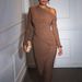 Women's Clothing Autumn And Winter New Hot Selling Oblique Shoulder Long Sleeved Hip Wrapped Long Skirt Fashionable Sexy Pleated Slim Dress_ecoleips.com
