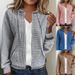 Women's Zipper Hooded Cardigan Long Sleeved Sweater Jacket European And American Style Independent Station Clothing_ecoleips.com