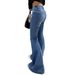 Women's Clothing Jeans High Waist Flared Slim Fit Fashionable Straight Casual Denim Trousers_ecoleips.com