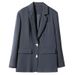 Plus-size Casual Blazer Women, 2025 Autumn And Winter New Style, Black, Versatile Commuting, Loose Design Jacket For_ecoleips.com