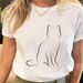 European And American Cross-border Foreign Trade Women's Clothing Cartoon Cat Print Round-neck Short-sleeve T-shirt Top_ecoleips.com