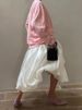 K European And American Style New Balloon Skirt, Fashionable, Casual, Simple, Solid Color, Versatile, High Waisted, Fluffy Skirt, Half Body Skirt_ecoleips.com