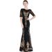 Black Mermaid Evening Gown Elegant Long Banquet Dress for Women Dignified Sophisticated Suitable for Presenters Performances_ecoleips.com