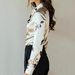 Aria Basics Aria Basics New Cross-border Satin Ink Floral Print Collared Long-sleeve Shirt, Elegant European And American Style, Light_ecoleips.com