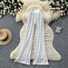 Korean Style High Waisted Polka Dot Casual Straight Leg Pants for Women Slimming Versatile Relaxed Fit Summer Bottoms_ecoleips.com