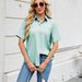 Women's Clothing Spring/Summer 2025 New Style One-Button Denim Short Sleeve Loose Shirt_ecoleips.com