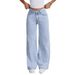 Women's Clothing Bow Embroidered Jeans For Women Sweet And Spicy Style High Waist Straight Pants Loose Casual Trousers_ecoleips.com