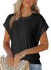 Verve 2025 Women's Round Neck Short Sleeve Casual T-Shirt With Raglan Sleeves And Elastic Waistband_ecoleips.com