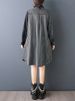 Patchwork Stripe Oversized Shirt Dress For Women Spring Autumn New Long Sleeve Loose Casual Vintage Dress Elegant Clothes 2026_ecoleips.com