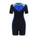 Women's Short-Sleeved One Piece Swimsuit Surfing Suit European American Style Zipper Middle Eastern Sports Swimwear_ecoleips.com