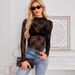 Women's Clothing Lace Tops Slim Long Sleeve Lace Mesh Bottoming Shirt For Women_ecoleips.com
