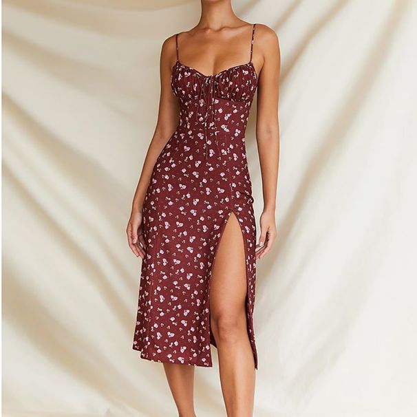 Women Floral Print Backless Bodycon Suspender Mini Dress Slim Fit Fitted Hip Wrap Strap Dress For Ladies Casual Daily Wear_ecoleips.com