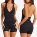 CSB Women's Yoga Set Halter Neck Backless Tank Top + High Waist Shorts/Leggings, Butt Lifting Workout Outfit For Gym Pilates_ecoleips.com