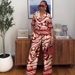 Summer Women's African Style Two Piece Set Printed Shirt And High Waisted Wide Leg Trousers Elegant American Style_ecoleips.com