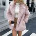 Elegant Faux Fur Coat For Women – Winter Luxury Fleece Coat In Pink/Black/Burgundy/Coffee Brown/Beige-Apricot/Milky White (S-XL)_ecoleips.com