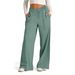 Women's Clothing Women's Drawstring Solid Color Waist Fashionable Wide Leg Casual Trousers_ecoleips.com