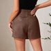 Cross-border Women's Clothing Skort Suede Twisted Pleated European And American Style Irregular Skirt-pants_ecoleips.com