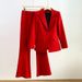 Women's clothing Suit Pants Irregular Lapel Simple Black Red Jacket + Pants_ecoleips.com