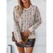 Floral Jacquard Sweater Cardigan For Women, Autumn/Winter Single-Button Long-Sleeve Knit Jacket_ecoleips.com
