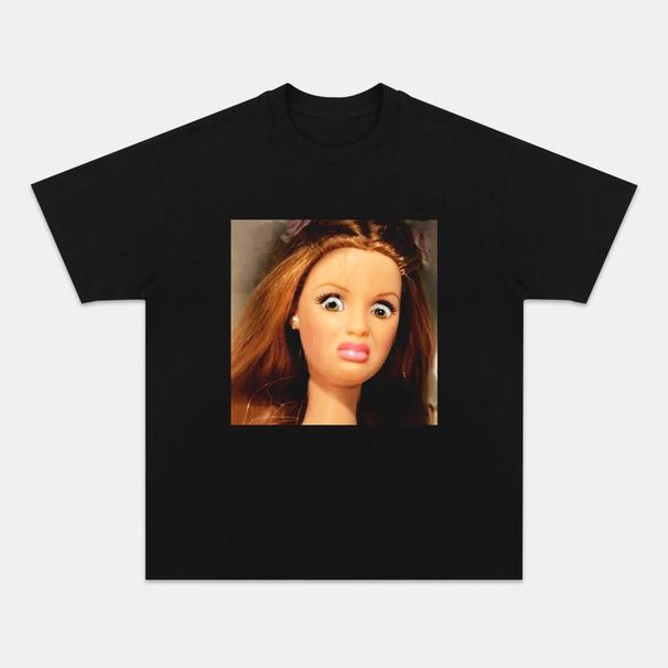 Cross-border European Size Funny Printed Design Unisex Oversized Crew Neck T-Shirt_ecoleips.com