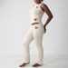 Women's Clothing New Solid Color Heart Hollow Sleeveless Top Trousers Set_ecoleips.com