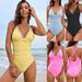 Women's Clothing New Style Solid Color Accessories One Piece Swimsuit Bean Swimsuit Beautiful Back One Piece Swimsuit Female_ecoleips.com
