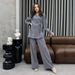 Women's Clothing Women's INS Lace Up Suit Kimono Jacket Shirt Fashion Trousers Suit_ecoleips.com