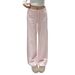 2026 Polka Dot Straight-Leg Sports Pants, Fashionable, Cool, High-Waisted, Draped, Thin Wide-Leg Pants_ecoleips.com