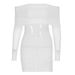 New Arrival Sexy Flirting Mesh Off Shoulder Lapel Long Sleeve Slimming Casual Party Women Dress_ecoleips.com